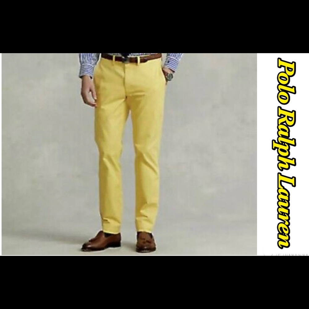 Polo Ralph Lauren Stretch Straight Fit Chino Pants Men's 32x 30 Yellow NWT